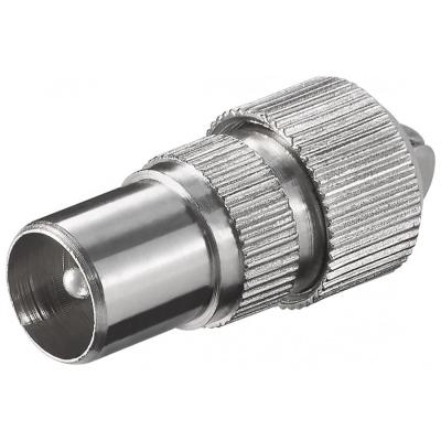 Koaxial Stecker 9,5 mm, Metall, mit Schraubanschluss