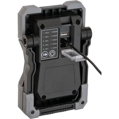 Brennenstuhl Akku LED Arbeitsstrahler RUFUS / LED Arbeitsleuchte für Werkstatt (mit Powerbank-Funktion, inkl. Ladekabel, Gehäuse aus Aludruckguss, 1500lm, IP65)