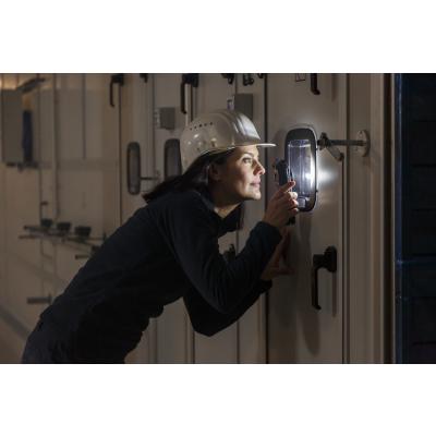 Brennenstuhl Professional Akku LED Handlampe HL 1000 ACW / Arbeitsleuchte LED Akku mit Magnet (Inspektionsleuchte 1000+380lm mit max. 12h Leuchtdauer, 360° drehbarer Haken, tauschbarer Akku, Wireless Charging, inkl. USB C Kabel)