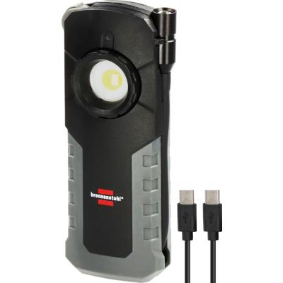 Brennenstuhl Professional Akku LED Handlampe HL 1000 ACW / Arbeitsleuchte LED Akku mit Magnet (Inspektionsleuchte 1000+380lm mit max. 12h Leuchtdauer, 360° drehbarer Haken, tauschbarer Akku, Wireless Charging, inkl. USB C Kabel)
