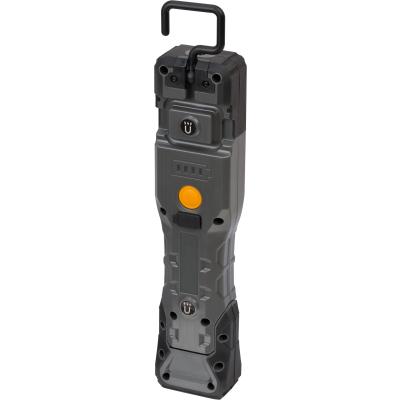 Brennenstuhl LED Akku Handleuchte HL 1000 A IP54 / Dimmbare Werkstattlampe mit Akku und Magneten (1000+200lm, mit heller COB-LED, robuste Arbeitsleuchte für außen mit knickbarem Haltefuß und USB C Ladeschnittstelle)
