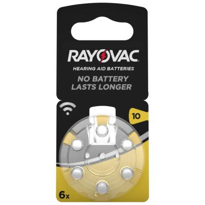 Rayovac Hearing Aid, Acoustic 6er Blister Hörgerätebatterie HA10