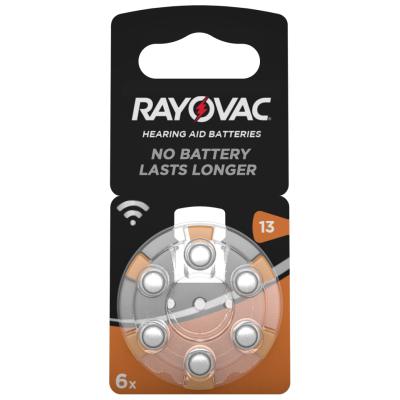 Rayovac Hearing Aid, Acoustic 6er Blister Hörgerätebatterie HA13