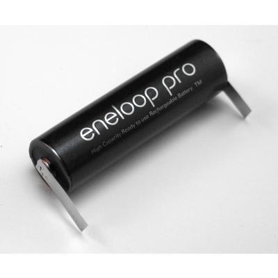 Panasonic eneloop Pro Akku AA 2500mAh BK-3HCDE mit Lötfahnen U-Form