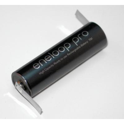 Panasonic eneloop Pro Akku AA 2500mAh BK-3HCDE mit Lötfahnen Z-Form