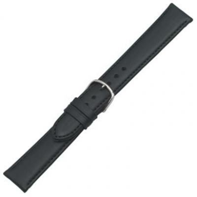 Uhrenband Nappa Kalb 20 mm schwarz Schließe Edelstahl