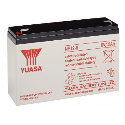 Yuasa Blei-Akku NP12-6 (Faston 250 - 6,3mm) 6V/12,0Ah