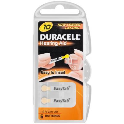 Duracell Hörgerätebatterie easytab 10 - 6er Blister