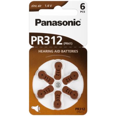 Panasonic Hörgerätebatterie Zincair PR312 - 6er Blister