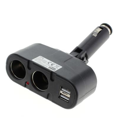 OTB KFZ-Adapter / Verteiler Zigarettenanzünder - Stecker auf 2x Kupplung 12V/24V + USB