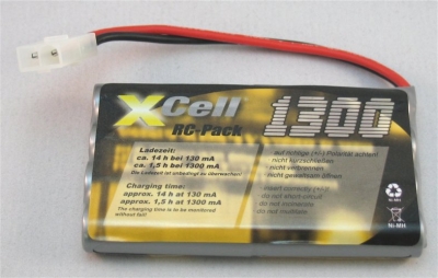 Xcell Akku-Pack 9,6V/1300mAh NiMH Tamiya-Stecker für RC-Modelle