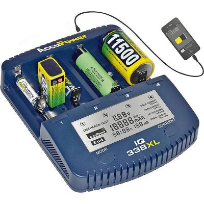 AccuPower Ladegerät und Akku Analyzer IQ-338XL für Li-Ion / NiCd / NiMH