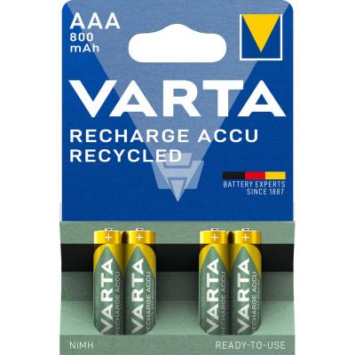 4 x VARTA Recharge Micro Accu Recycled, Ni-MH 1,2V / 800mAh