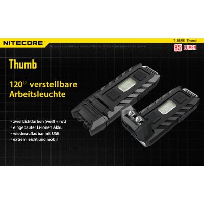 Nitecore Keyring Thumb Schlüsselbund-Lampe mit USB Ladefunktion