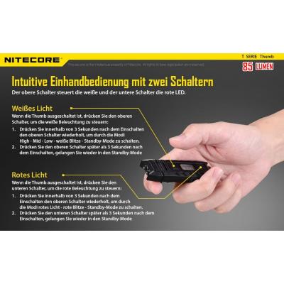 Nitecore Keyring Thumb Schlüsselbund-Lampe mit USB Ladefunktion