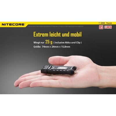 Nitecore Keyring Thumb Schlüsselbund-Lampe mit USB Ladefunktion