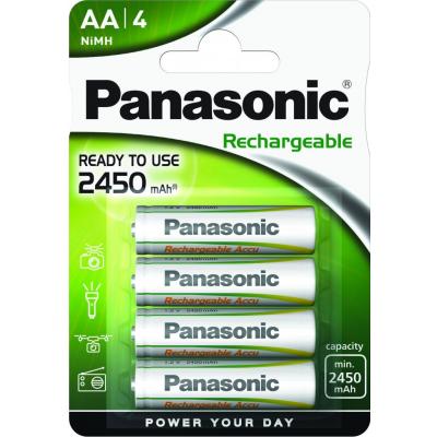4 x Panasonic Rechargeable Mignon Ready to use Ni-MH 1,2V / 2450mAh