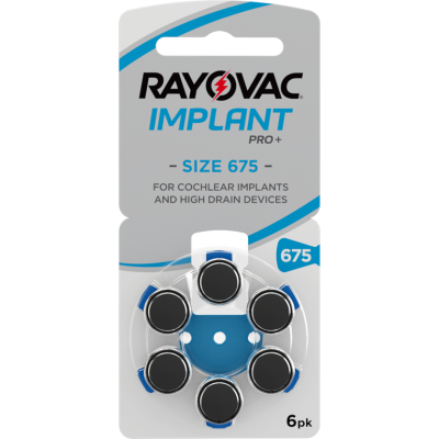 RAYOVAC 6 Hörgerätebatterien Typ Implant Pro+ 675