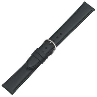 Uhrenband Nappa Kalb 18 mm schwarz Schließe Edelstahl