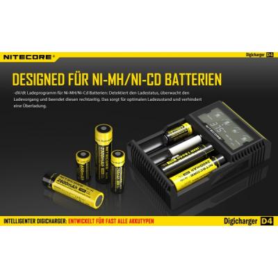 NiteCore Akkuladegerät Li-Ion Digicharger D4EU