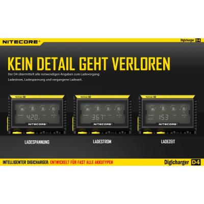 NiteCore Akkuladegerät Li-Ion Digicharger D4EU