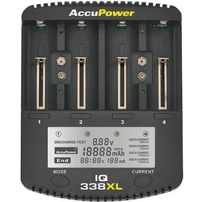 AccuPower Ladegerät und Akku Analyzer IQ-338XL für Li-Ion / NiCd / NiMH