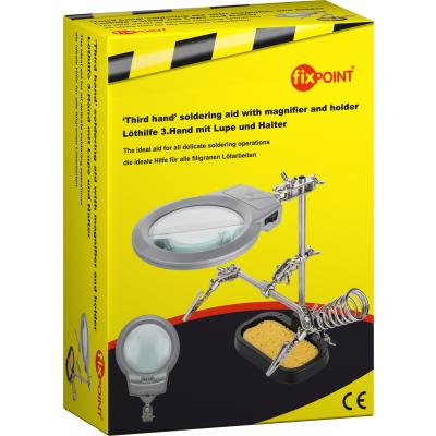 Löthilfe 3.Hand mit LED-Lupe, Lötkolbenhalter und Schwamm
