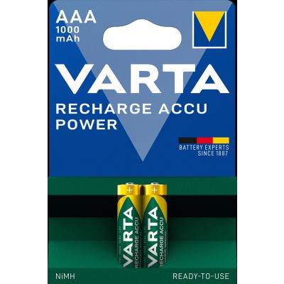 2 x VARTA Recharge Accu Power 5703 Akku Micro AAA 1000 mAh