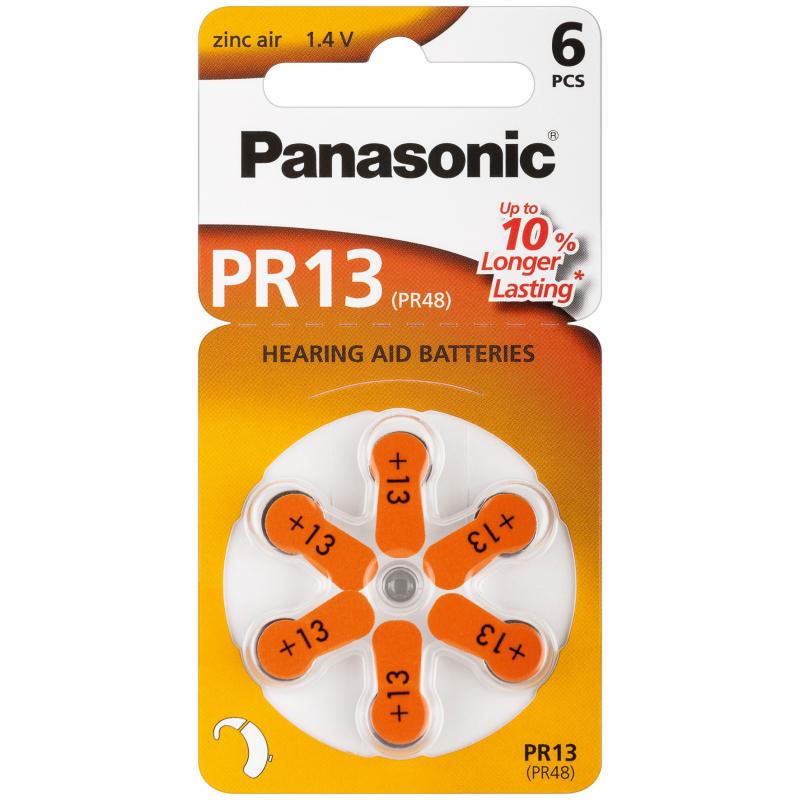 5x 6er Blister 30x Panasonic Hörgerätebatterien PR13 orange Transportbox 