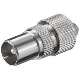Koaxial Stecker 9,5 mm, Metall, mit Schraubanschluss