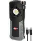 Brennenstuhl Professional Akku LED Handlampe HL 1000 ACW / Arbeitsleuchte LED Akku mit Magnet (Inspektionsleuchte 1000+380lm mit max. 12h Leuchtdauer, 360° drehbarer Haken, tauschbarer Akku, Wireless Charging, inkl. USB C Kabel)
