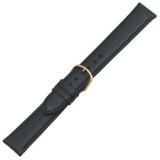 Uhrenband Nappa Kalb 18 mm schwarz Schließe vergoldet