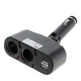 OTB KFZ-Adapter / Verteiler Zigarettenanzünder - Stecker auf 2x Kupplung 12V/24V + USB