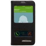 COMMANDER Tasche DOUBLE WINDOW Leather Black für Samsung Galaxy S5
