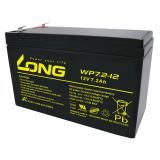 Kung Long VdS-Blei-AGM-Akku WP7.2-12(A), 12V, 7,2 Ah (4,8mm)