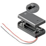 Batteriehalter, 2x Mignon AA, geschlossenes Gehäuse, mit Schalter